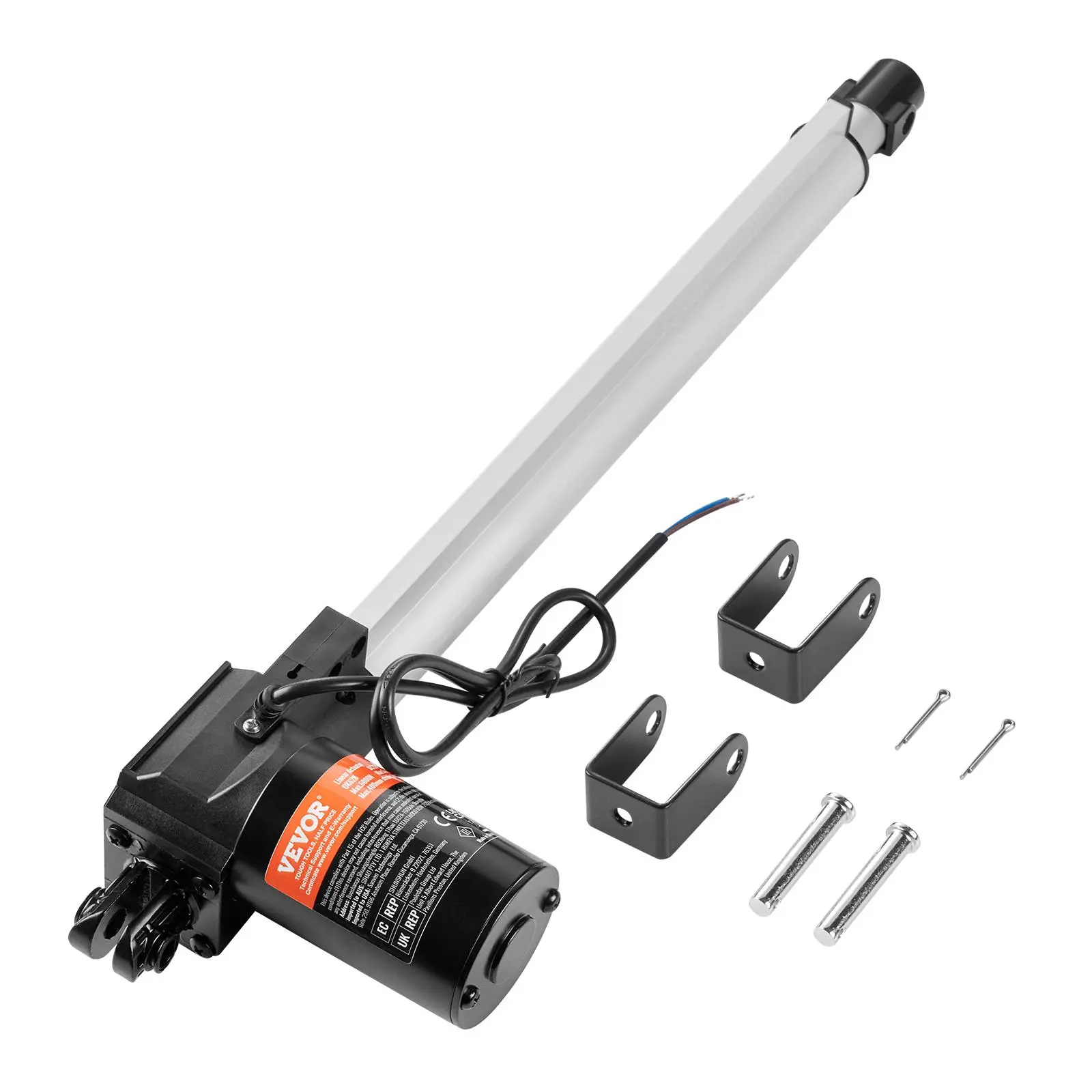 【Summerfinds】VEVOR Linear Actuator 12V14 Inch Heavy Duty 1320lbs/6000N Linear Actuator0.19"/s Linear Motion Actuator with Mounting Bracket & IP44 Protection for Electric Door Industrial Machinery Vessels Cargo