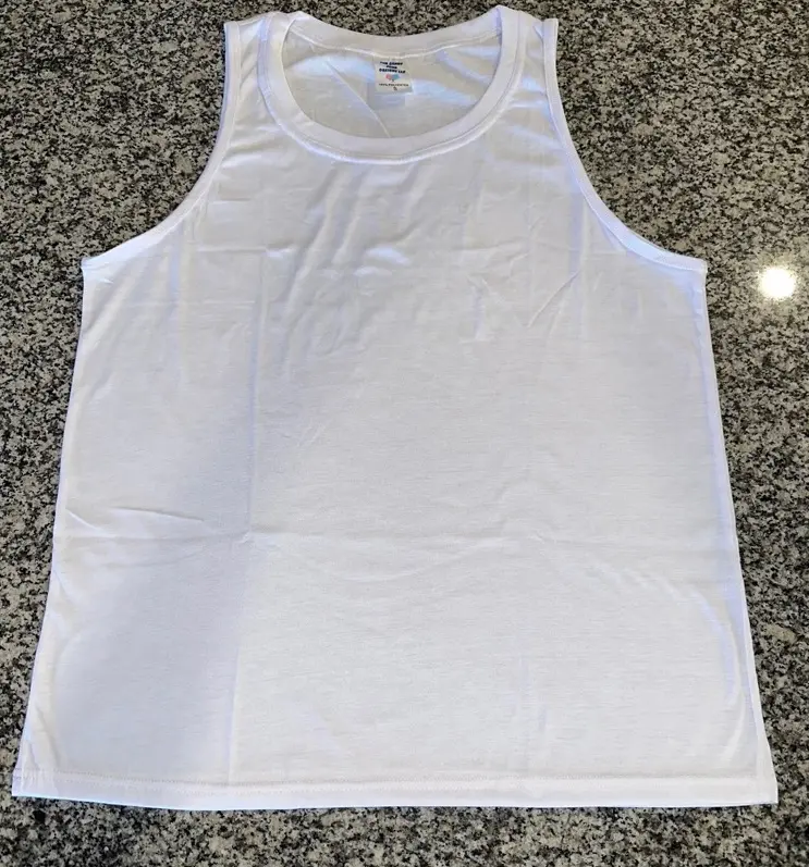 Unisex sublimation blank white tank top soft polyester White