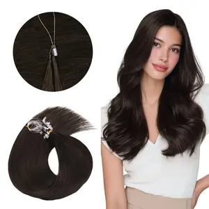 GOO GOO FeathDual Hair Extensions Remy Human Hair, Invisible Loop Hair Extensions Straight Hair for Natural Look & Volume#SummerVibes