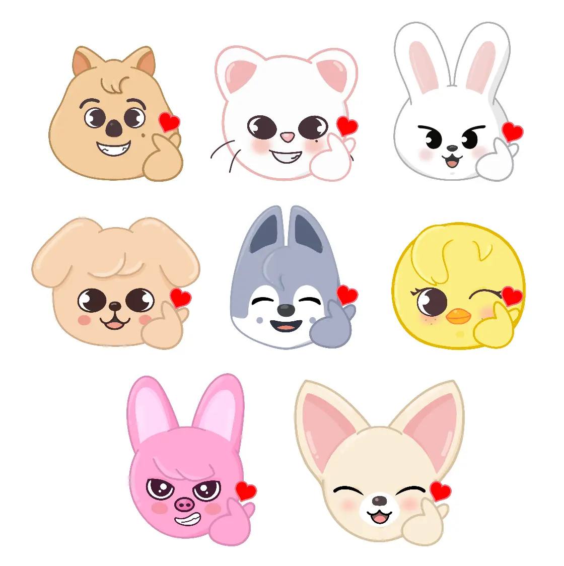 Stay Sticker Decals Waterproof Cartoon Car Decal 4.5inch Adorable Animal Faces for Car Styling, Car Window Decal, Decals For Vehicles