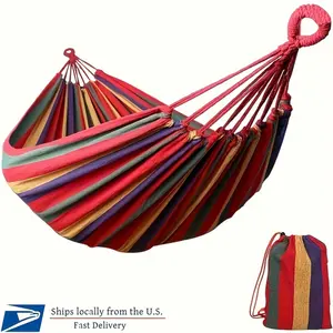1 Outdoor Camping Hammock, Portable Hammock with High Weight Capacity, Easy to Set Up, Suitable for Camping, Beach, Hiking, and Outdoor Adventures - Camping Gear, Stripe Pattern Hammock, Heavy Duty Hammock, Durable Portable Hammock
