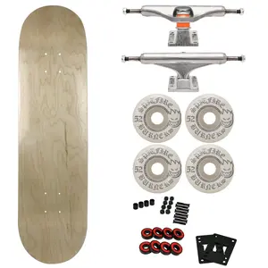 Moose Canadian Maple Skateboard Natural 7.75" with Independent Trucks, Spitfire Wheels
