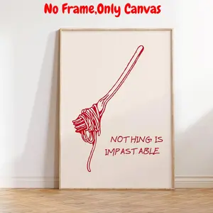 Noodle Pattern Unframed Painting, Vintage Wall Art, Wall Decor for Home Living Room Bedroom, Home Decor, Room Decor, Kitchen Decor, Ornaments