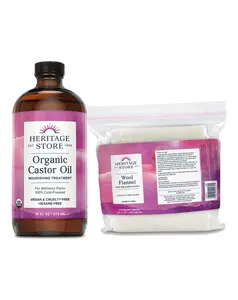 TikTok Viral Detoxifying Wellness Duo - Organic Castor Oil (16oz) + Wool Flannel!