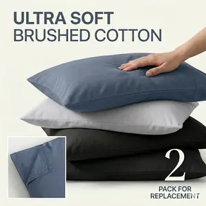 [Memorial Day Sale]NTBAY 2-Piece 100% Cotton Pillowcases - Soft & Breathable Bed Pillow Cases with Envelope Closure, Set of 2 Fade-Resistant & Easy Care Pillow Covers