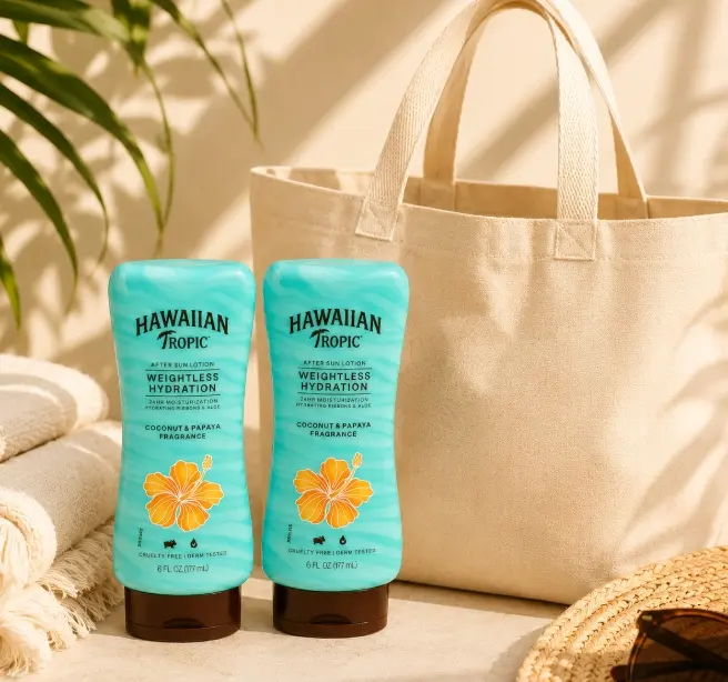 After Sun Lotion Body Care - Weightless Moisturizing Aloe & Shea Butter Formula with Coconut Scent & Aroma, Polysorbate 20, Papaya, Non-Irritating, 6 fl oz Twin Pack for All Skin Tones