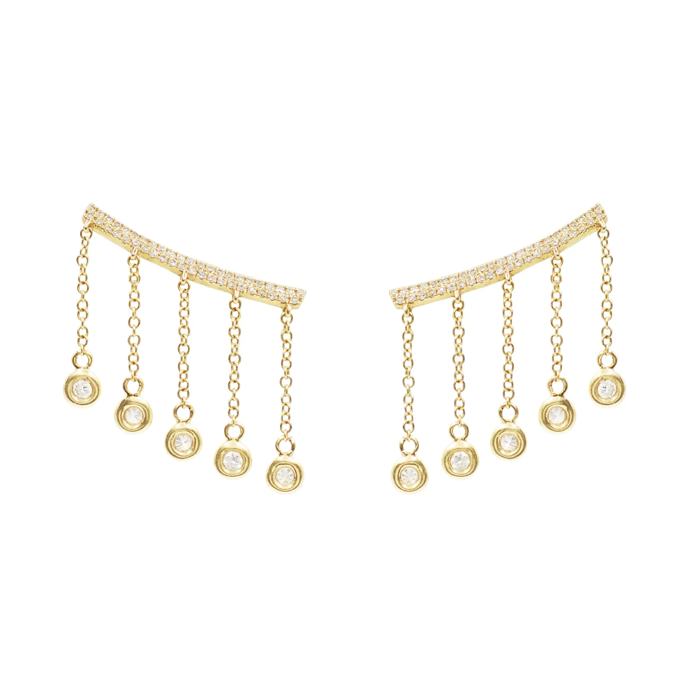 Cleo Ear Crawler Earrings With Diamonds Drops