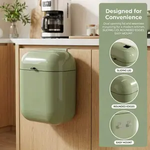 Wall Mounted Kitchen Compost Bin (9L/12L). Keep Odors Out, Save Space, Perfect for Food Waste Storage