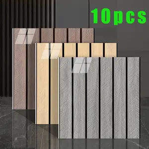 10pcs Wood Grain Pattern Self-Adhesive Wallpaper, European Minimalist Style, Easy Peel and Stick, for Bedroom, Study, Bathroom, Home Decor