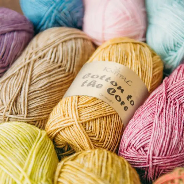 KnitPal Cotton to the Core DK Weight Yarn 6-Pack - Knitted Fabric, DIY Knitting Supplies, Beginner-Friendly Knitting Supplies, Absorbent, Crochet/Knit Ready, Ideal for Baby Items & Home Accessories