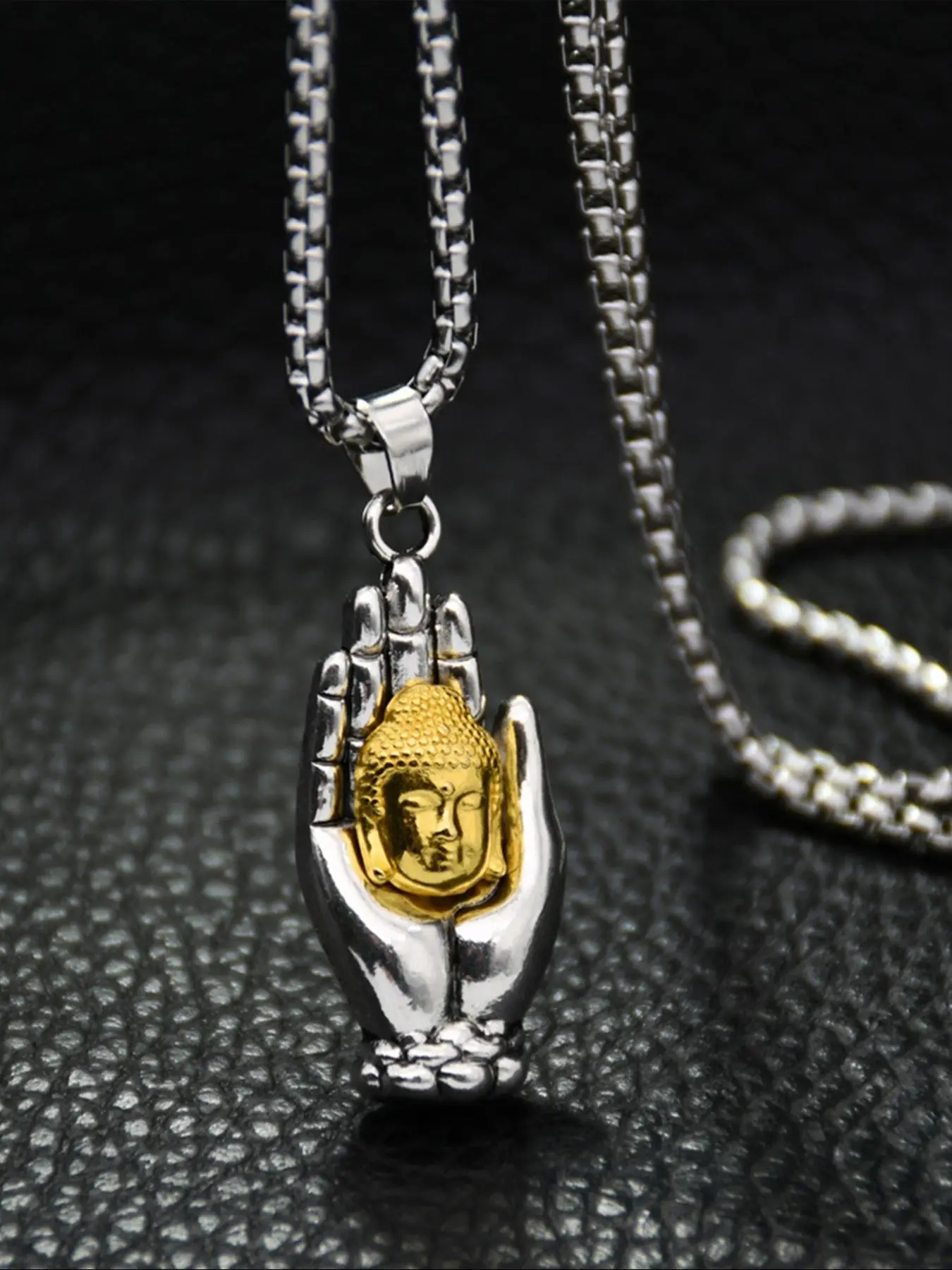 Lucky Hand Of Fatima Pendant Necklace for Women & Men, Hamsa Necklace, Alloy Necklace, Stainless Steel Jewelry for Party, Daily Clothing Decor, Trendy All-match & Exquisite Jewelry for Birthday Gift
