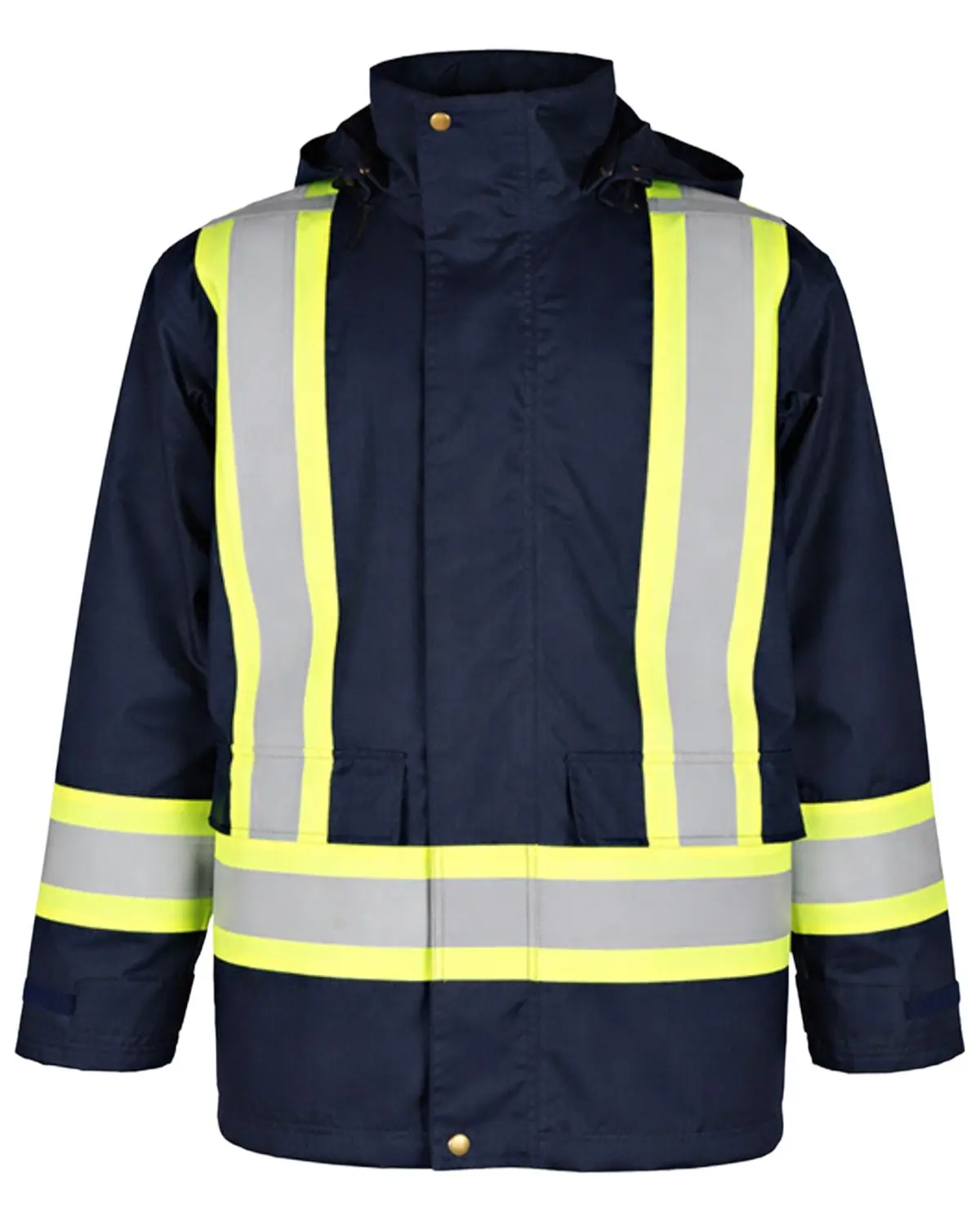 Forge Workwear Men's Men'S Fr Hivis Insulated Rain Jacket - Mfrrjkt-1-Nvy