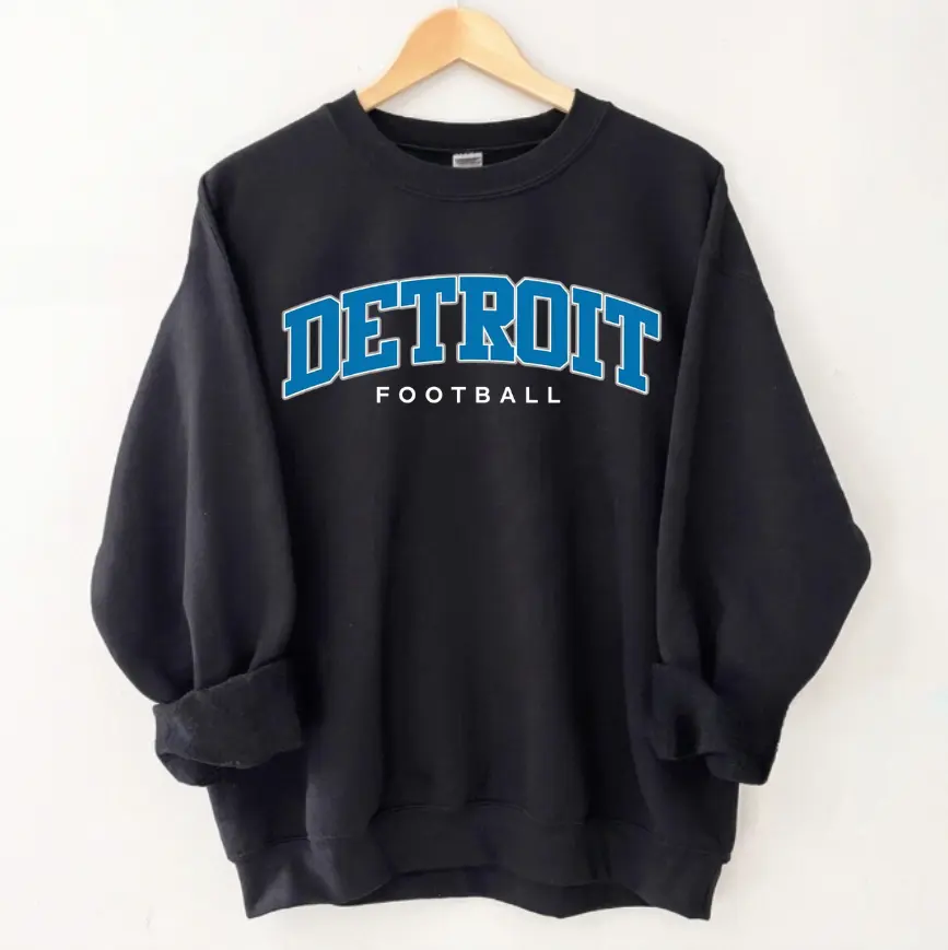 Detroit Football Adult and Youth Sweatshirt T-Shirt, Vintage Detroit Football merch Crewneck, Detroit Football Shirt, Game Day Apparel, #liii0ns merch, Football Fan Gifts, men's clothing clothes merch, Gift For Women