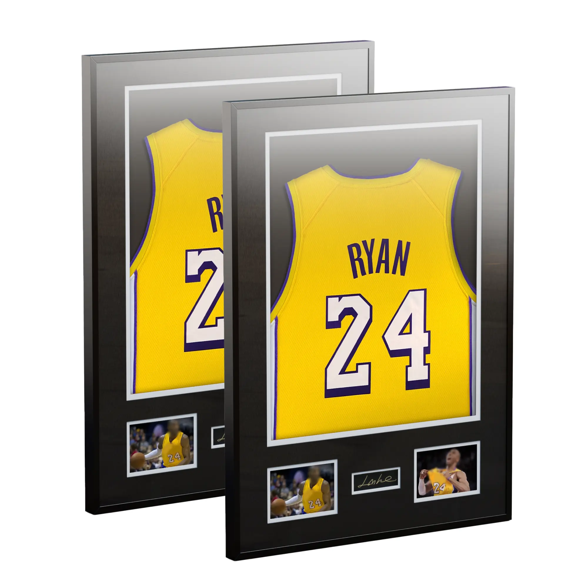 2-Pack Fan Sports Jersey Display Frame Set, Large High-Quality Aluminum Alloy UV-Protected Wall-Mounted Cases with Hanging Kit, Ideal Men’s Christmas Gift (Jersey Not Included), High Quality Material