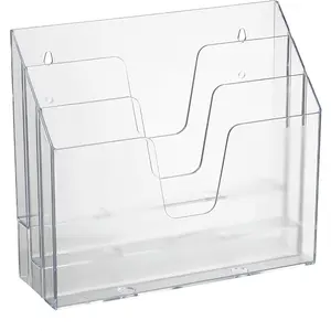 Horizontal Triple File Folder Holder Organizer (Clear Crystal Color)