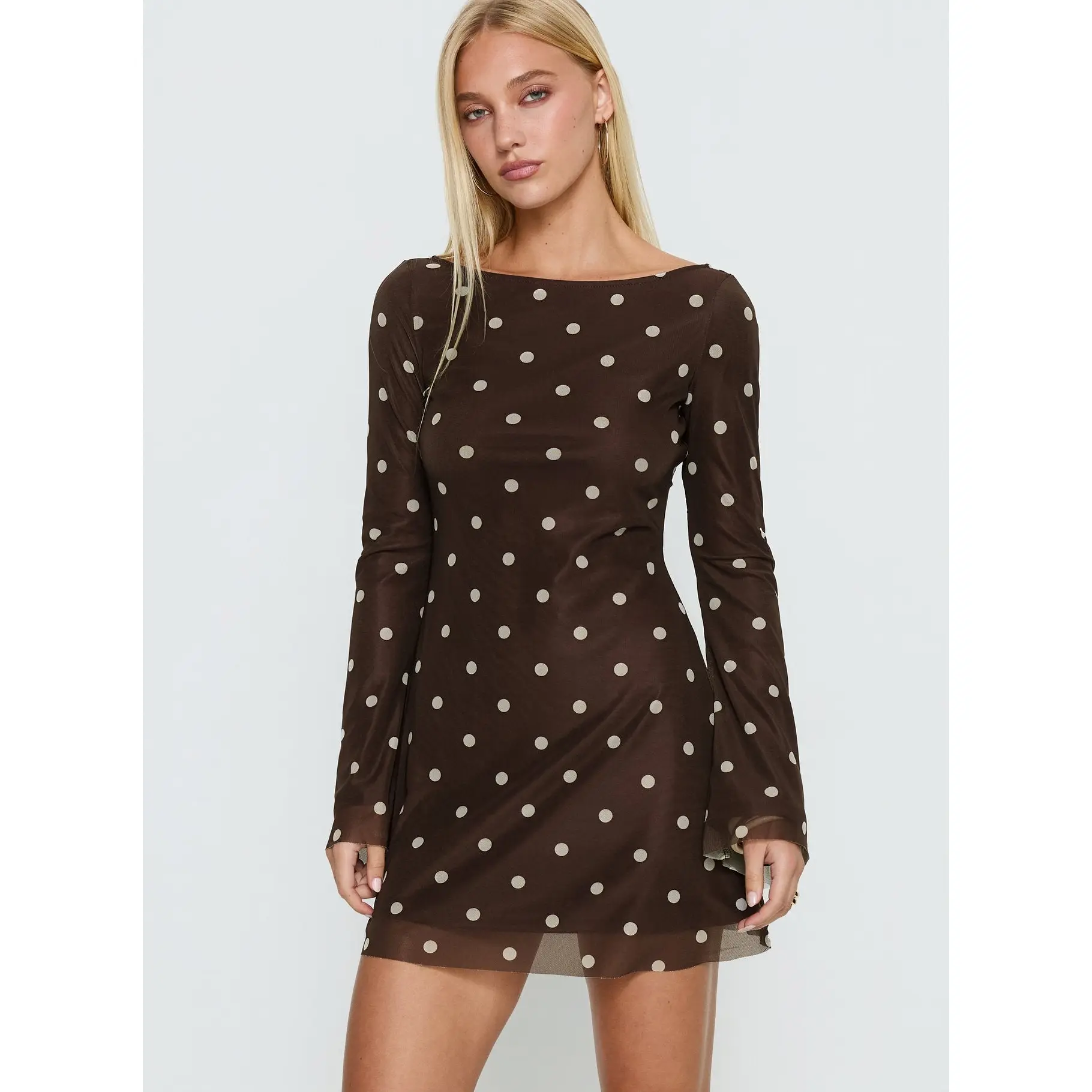 lpa brown polka dot dress - TikTok Shop