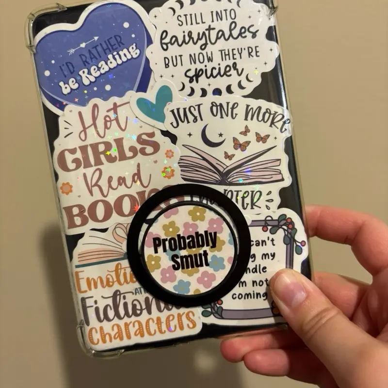 Probably Smut, Read Kindle Pop Socket, Kindle Accessory, Kindle Stand, Kindle Grip, Phone Grip, Popsocket, Kindle, book accessory, floral, retro