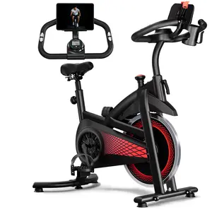 LIVIVOX Ultra-Quiet Home Gym Compact Exercise Bike with 300 lbs Capacity Silent Belt Drive LED Monitor 5-Point Support Frame Adjustable Seat Handlebars for Home Fitness，home fitness equipment