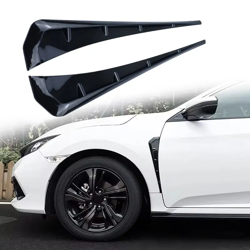 2 pieces of car fender simulation air outlet side with body decoration, carbon fiber universal side wing blade fender, Car Decals, Car Accessories