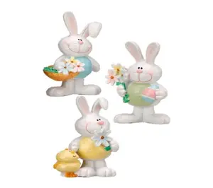 RC Home Decor-3 -Piece Easter B unny Figurine S et 3.5"