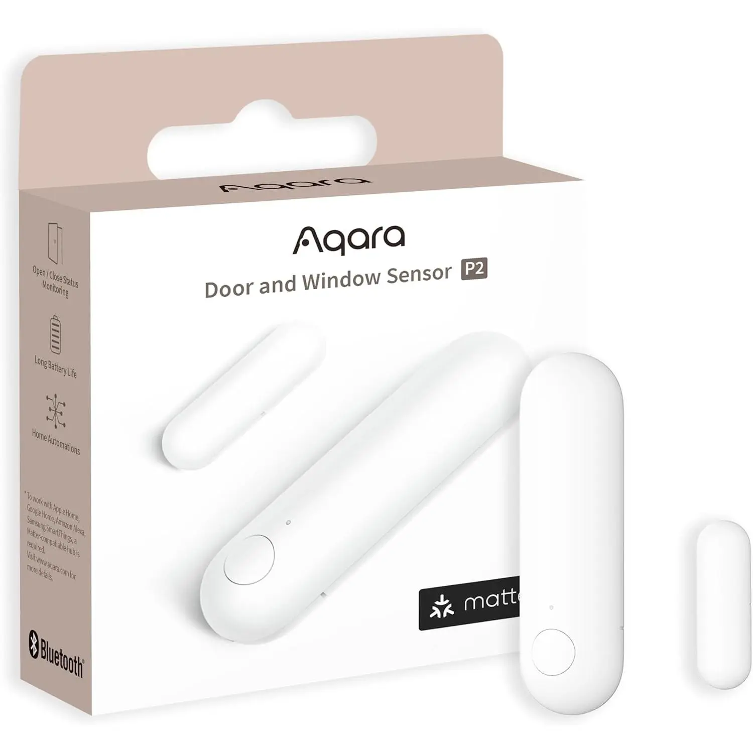 Smart Home Contact Sensor with Remote Alarm, Thread & Matter Compatible, Wireless Window/Door Detector for Local Automation, Works with Apple Home, Google, Alexa, SmartThings, Reusable Security Sensor adjustable  door  hinge sponge cushion t25  screw