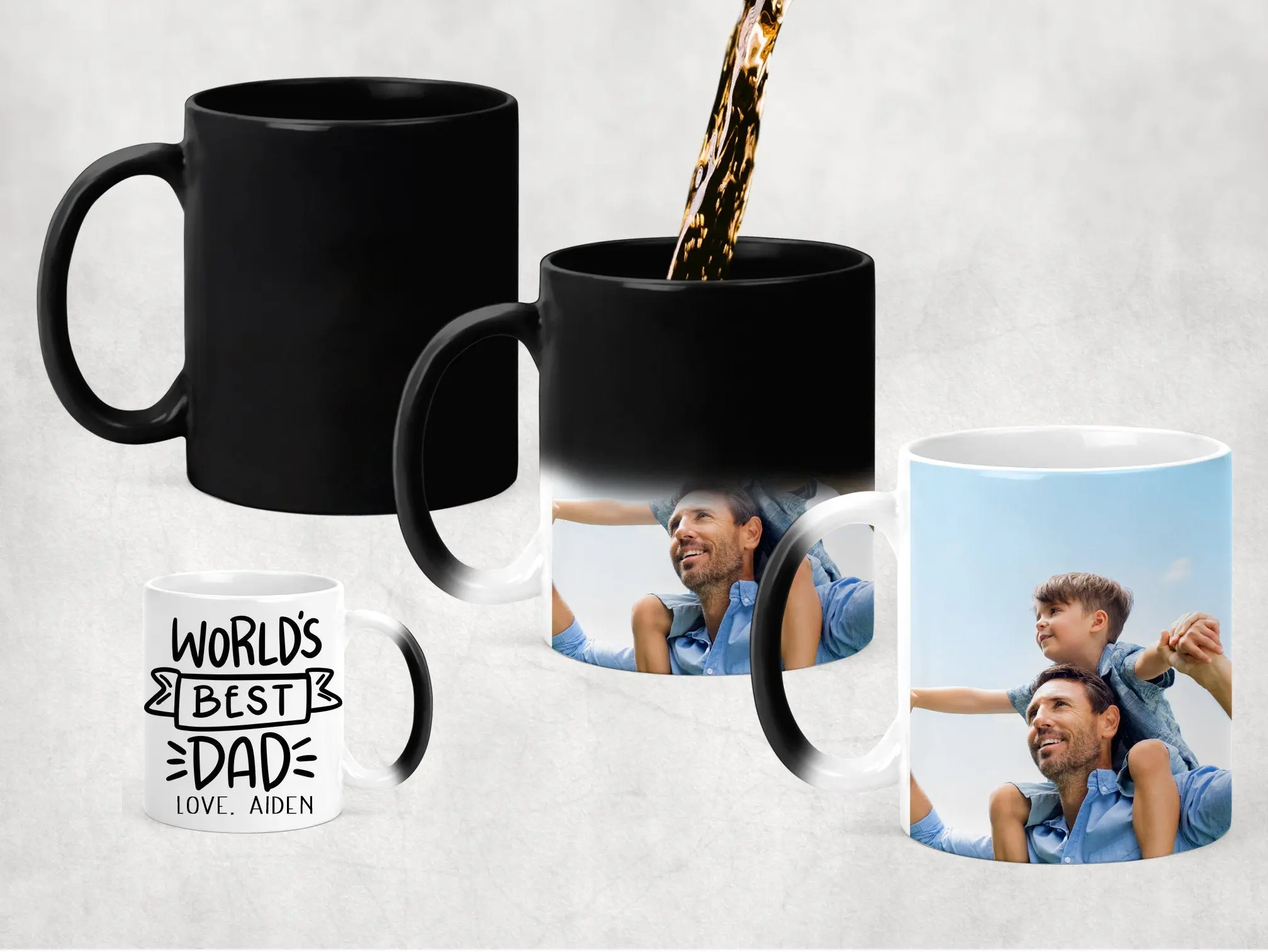 Fathers Day Gift, Personalized Color Changing Coffee Mug, Unique Dad Gift for Fathers Day