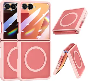 For Samsung Galaxy Z Flip 7/Z Flip 6 Case: [Fit for Magsafe]Magnetic Translucent Matte, Military Grade Drop Protection, Shockproof Protective for Fold 7 Phone Cover