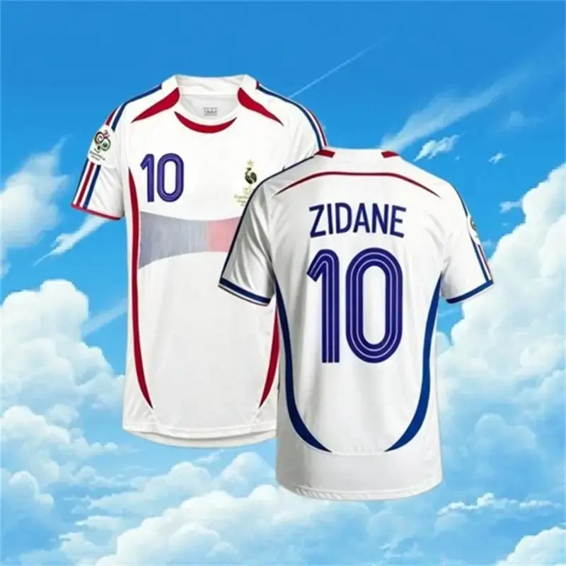 2006 France Away No.10 Zidane Short sleeve Soccer jersey