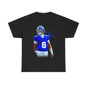 Jaxson Dart Tee Vintage T-shirt, unisex football jersey, patterned T-shirt, machine-washable and durable, rugby fan apparel, sports fan clothing, sports idol print, comfortable T-shirt, vintage T-shirt