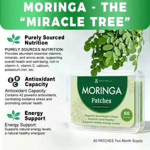 Daily Moringa Nutrition Sticker - Pure Plant-Derived Formula for Wellness, Stay Active & Balanced Nutrient Support, 60 Count Essential