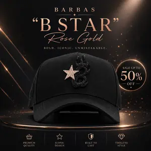 Barbas B Star Rose Gold Cap – Luxury Streetwear Hat, Perfect Gift