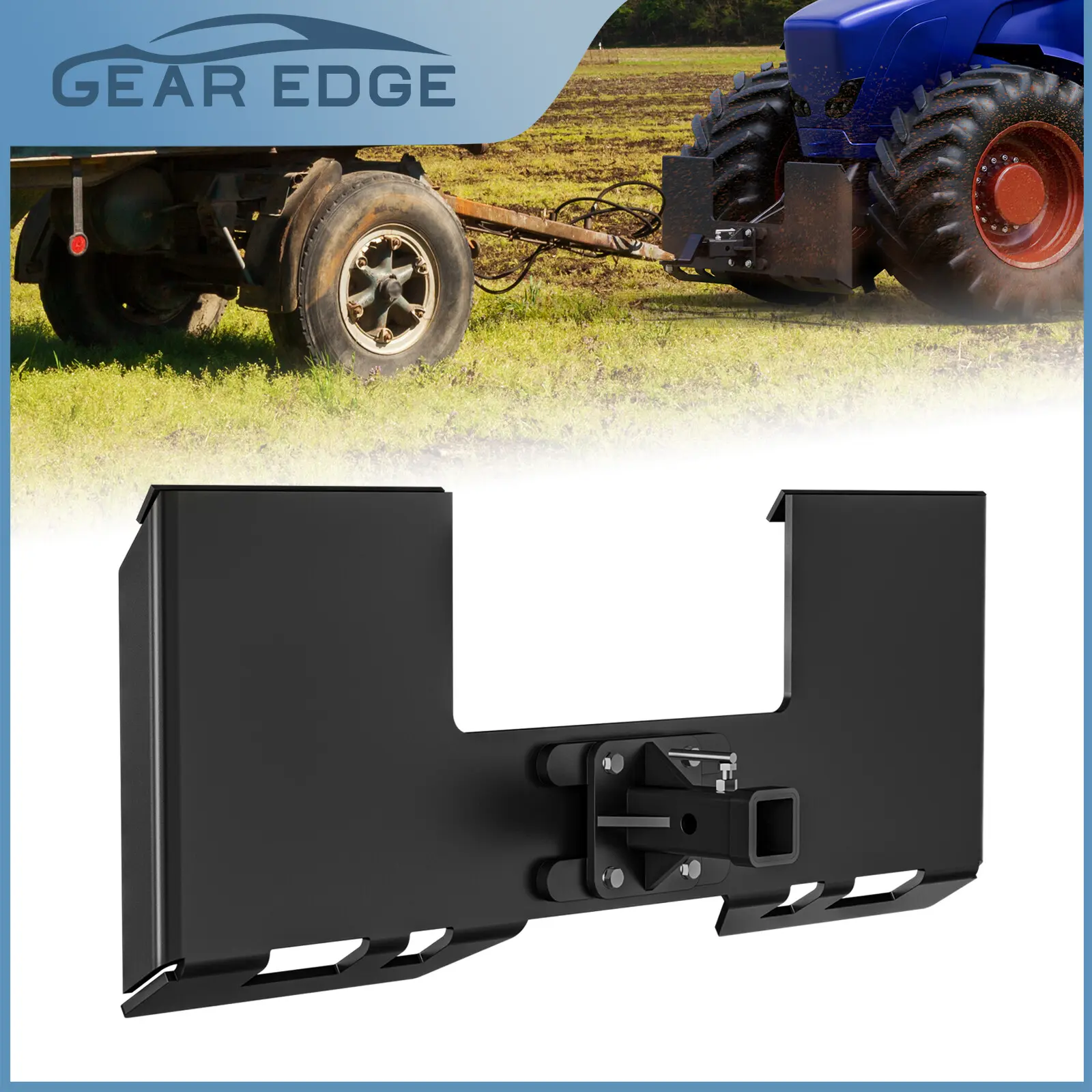 YINTATECH 3/8" Thick Skid Steer Mount Plate Quick Attachment w/2" Removable Hitch Receiver