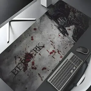 Berserk Themed Mouse Pad, 1 Count Large Gaming Mouse Pad, Aesthetic Desktop Decoration Protective Pad, Non-slip Lock Edge Work Pad, Multi-size Mousepad for Laptop