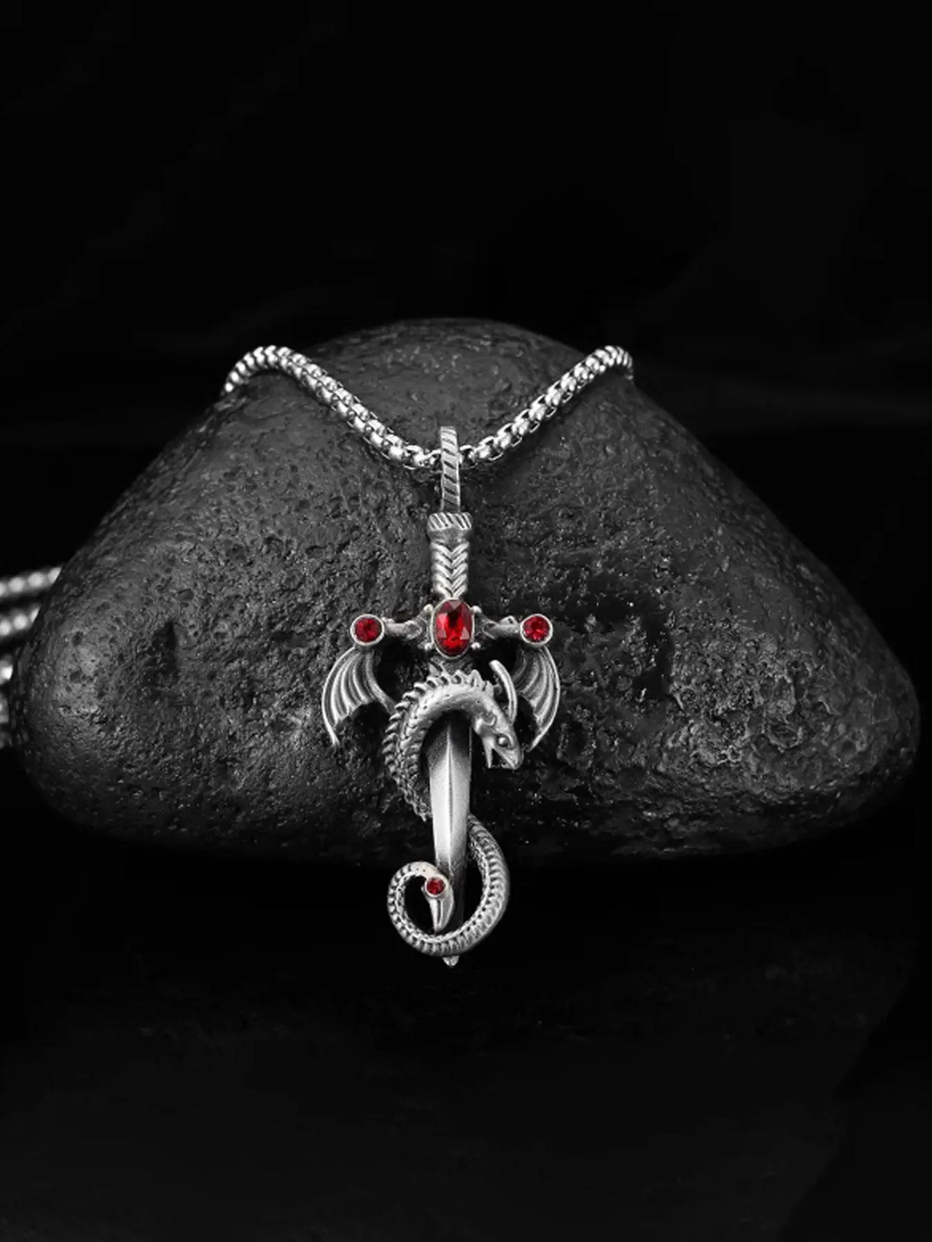 1 Piece Dragon Design Pendant Necklace for Men & Women, Punk Stainless Steel Jewelry for Party, Exquisite Chain Jewelry, Fashion Accessories for Daily Decoration, Exquisite Birthday Gifts, Fashion Cool Accessories