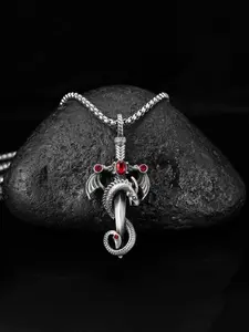 1 Piece Dragon Design Pendant Necklace for Men & Women, Punk Stainless Steel Jewelry for Party, Exquisite Chain Jewelry, Elegant All-match Fashion Accessories for Daily Decoration, Exquisite Birthday Gifts, Stainless Steel Necklaces