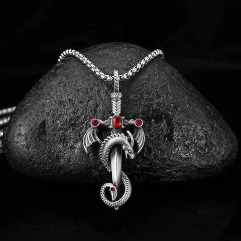 1 Piece Dragon Design Pendant Necklace for Men & Women, Punk Stainless Steel Jewelry for Party, Exquisite Chain Jewelry, Fashion Accessories for Daily Decoration, Exquisite Birthday Gifts, Fashionable Accessory