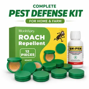 Roach Repellent Kit,12PCS Solid Natural Cockroach Repellent Tablets, Long-Lasting Cockroach Solution for Home Indoor Pest Control,Ideal for Kitchen, Bathroom, Cabinets