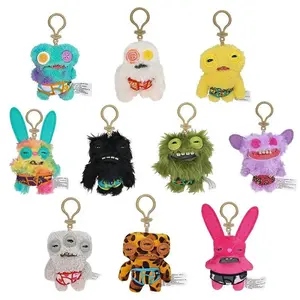 12cm Creepy Cute Monster Plush Keychain Ugly Weird Fluffy Stuffed Doll Gothic Aesthetic Backpack Pendant Charm Jewelry Gift For Teens Kids