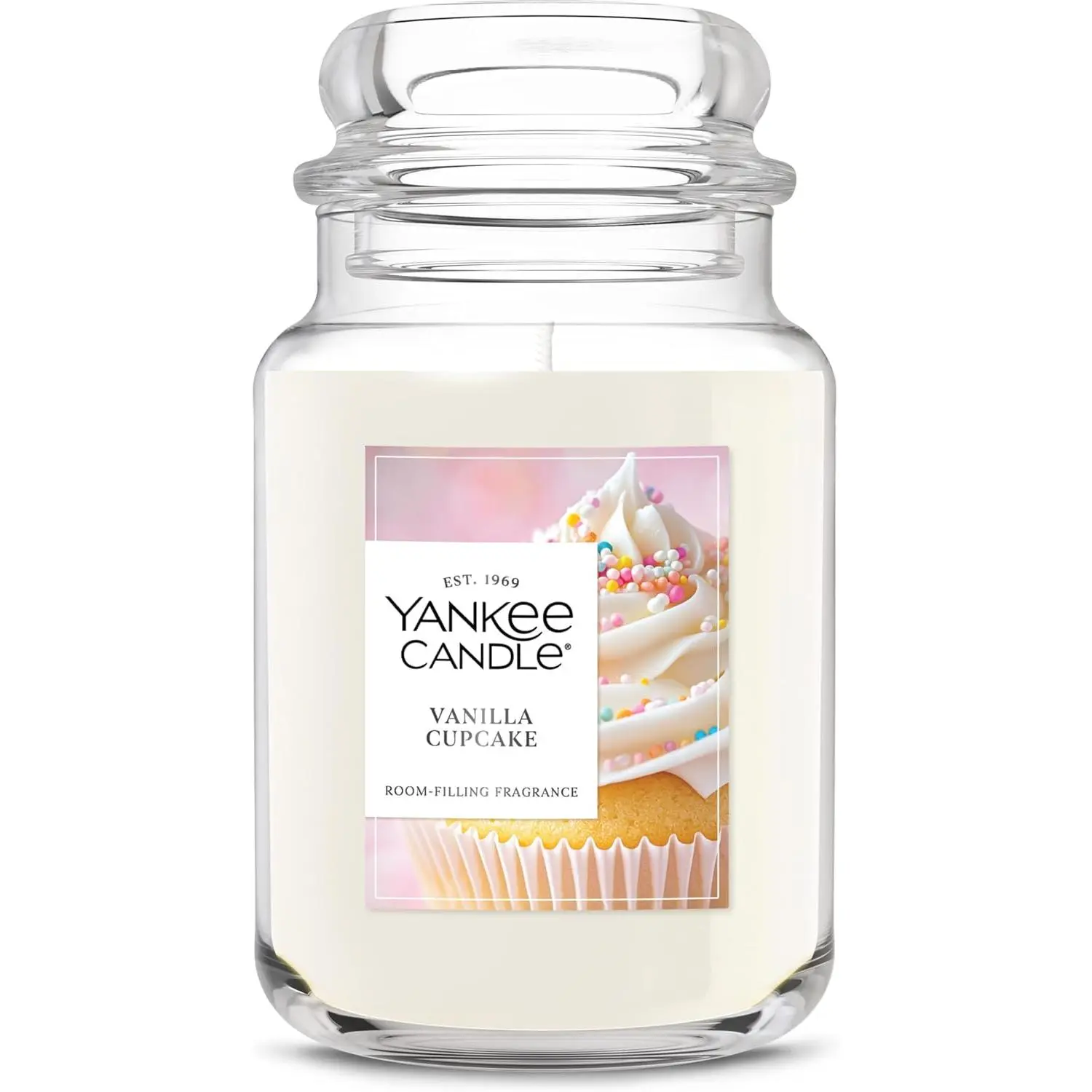 Yankee Candle Vanilla Cupcake, Scented Candle, 22oz Large Jar with up to 150 Hour Burn Time, Giftable, Birthdays