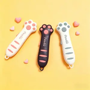 Aesthetic Kawaii Cat Claw Box Cutter, Retractable Safety Utility Knife, Cute Cat Paw Paper Cutter, Mini Portable EDC Unboxing Tool, for Scrapbooking, DIY Crafts, Daily Use, Viral Gift Ideas for Craft Lovers