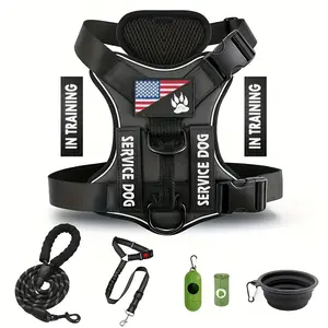 Tactical Dog Harness Leash Collar Set for Medium and Large Dogs #Summervibes #petlovers German Shepherd Malinois Training Walking Vest For All Breeds Dog outdoorfun