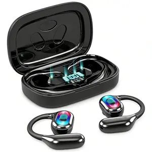 Open Ear Earbuds – Open Ear Headphones, Earbuds Wireless Bluetooth, Sweat & Water-Resistant Earphones, Running Headphones with Ultra-Lightweight Design,56 Hours Battery Life (Black)