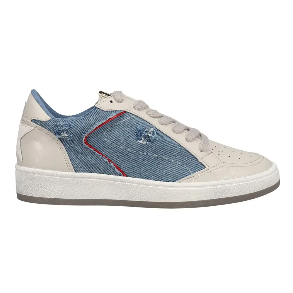 Shu Shop Womens Park Lace Up Sneakers Shoes Casual - Beige, Blue