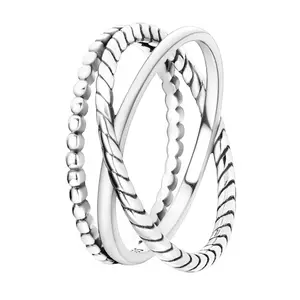 Minimalist 925 silver-plated Interlocking Ring Everyday Jewelry, Perfect Gift for Women