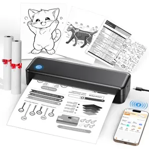 Portable Printer  for Travel, Inkless Thermal Printer Supports 8.5 x 11 Inch Thermal Paper,  Compatible with iOS, Android, Laptop Includes 2 Rolls & 10 Sheets of Paper Kit