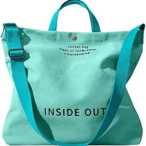 RIVERICH Canvas Tote Bag for Women-Large Cotton Crossbody Handbag with Adjustable Strap and Multiple Pockets for Work Travel Casual Organize Style Oversized Multifunctional Tote Bag