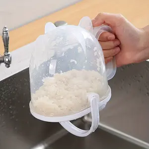 Automatic Rice Washer with Round Basket, Grain Cleaning Filter, Rice Sieve – Kitchen Gadgets for Household Kitchen Supplies