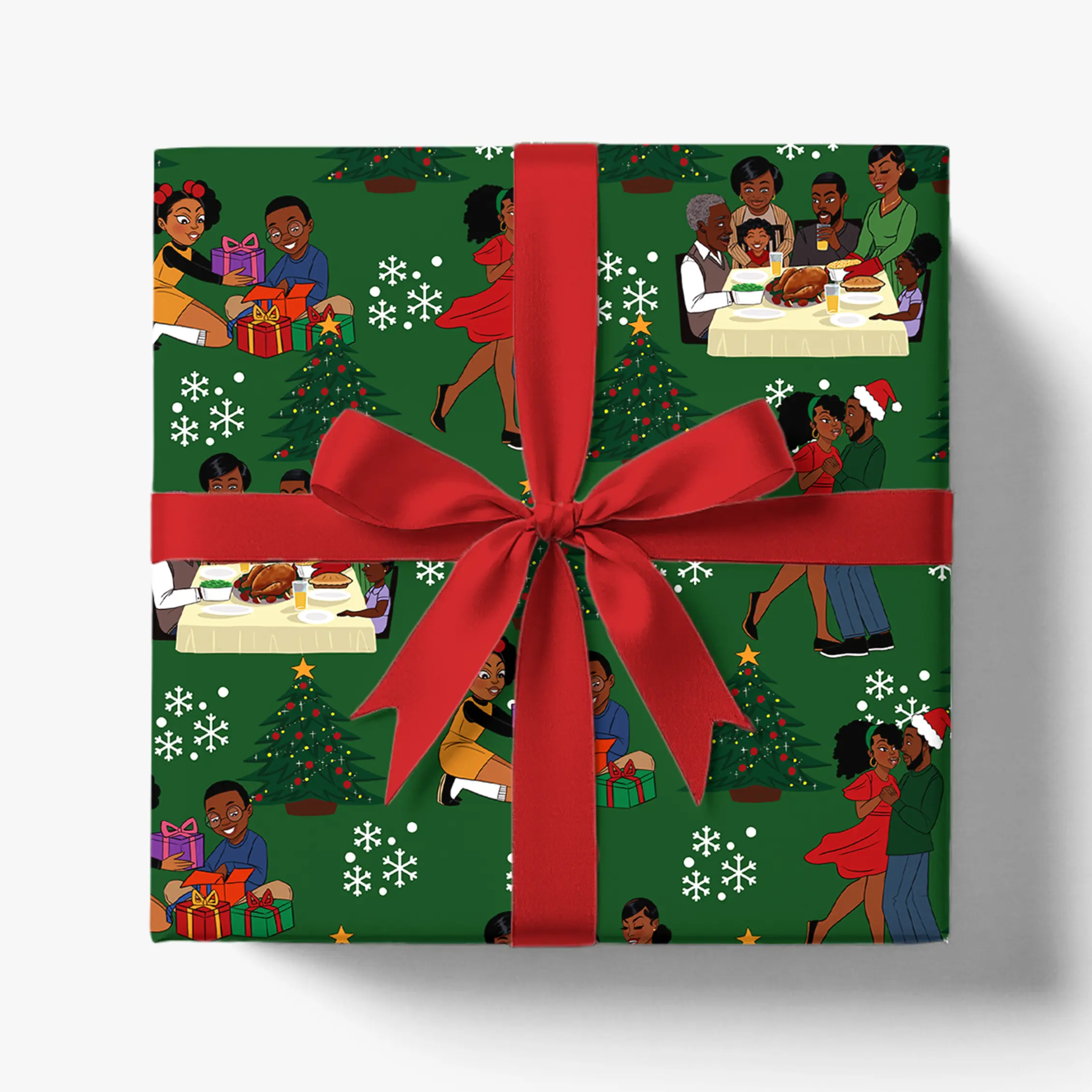 Mah Melanin Home for the Holidays Christmas Wrapping Paper Collection | Choose Your Design | Premium 30" × 20' Gift Wrap Roll