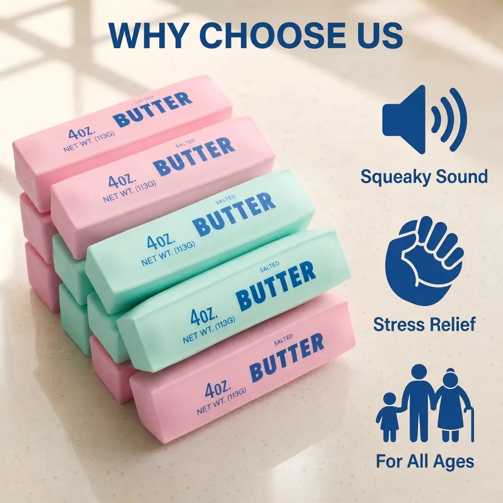 Colorful Soft Moldable Butter Squishy Fidget Toy - ASMR Crinkly Sound Sensory Item, Moldable Stress Ball, Squishy Stressball, Anxiety Aid, All-Ages Fun Gift, Colorful Squishies & Fidget Squishies Relief Toys