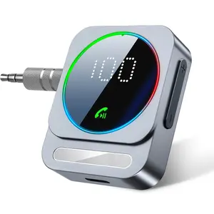 Wireless Bluetooth-compatible 5.3 Aux Adapter Receiver 3.5mm for Car Audio System, Hands-Free Calling, Plug and Play for Home Stereo and Wired Headphones